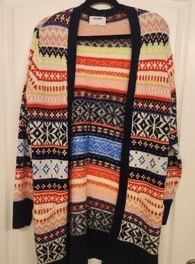 Old Navy Multicolor Fair Isle Knit Cardigan
